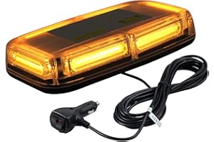 COLFULINE 12/24V 6-Cob LEDs Emergency Warning Strobe Light 7 Flash Modes Waterproof Amber Recovery Beacon Light Including with Magnetic Base,5m Power Cable & Control Switch for Cars Truck SUV