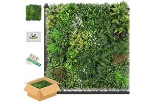 ULAND Artificial Plant Wall Panels, 1pc Greenery Hedegs Wall, Faux Ivy Plant Backdrop, Verticial Garden Privacy Fence Screen, 40"x40" per Panel (ULB052)