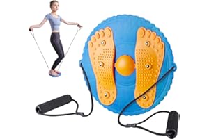 SUWEEI Waist Twisting Disc, Waist Whisper Body Shaping Waist Twisting Board Waist twister With Drawstring and Massage Foot Sole Home Slimming Fitness Equipment For Women Weight Loss/Cardio Exercise