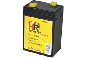 HR-POWER Gel Starterbatterie f. Simson KR51 Schwalbe 6V 4,5Ah Star Sperber Habicht Akku