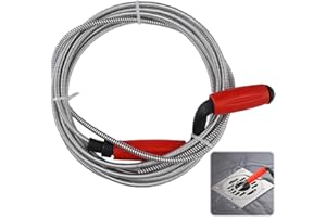 DHISPERARES 6 mm x 5 m Rohrreinigungsspirale für Ablauf Hartnäckige Verstopfungen, Rohrreiniger für Badezimmer Haaren und Küche Speiseresten,Abfluss Spirale für Waschbecken, Abflüsse, Badewannen,Abwasserkanäle