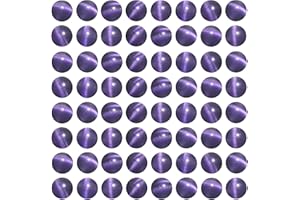 MJDCB 60 pezzi Perline di Pietra Occhio di Gatto Viola 6mm Perline di Cristallo Rotondo Sciolto per la Creazioni di Gioielli fai da te Bracciali Collana Accessori