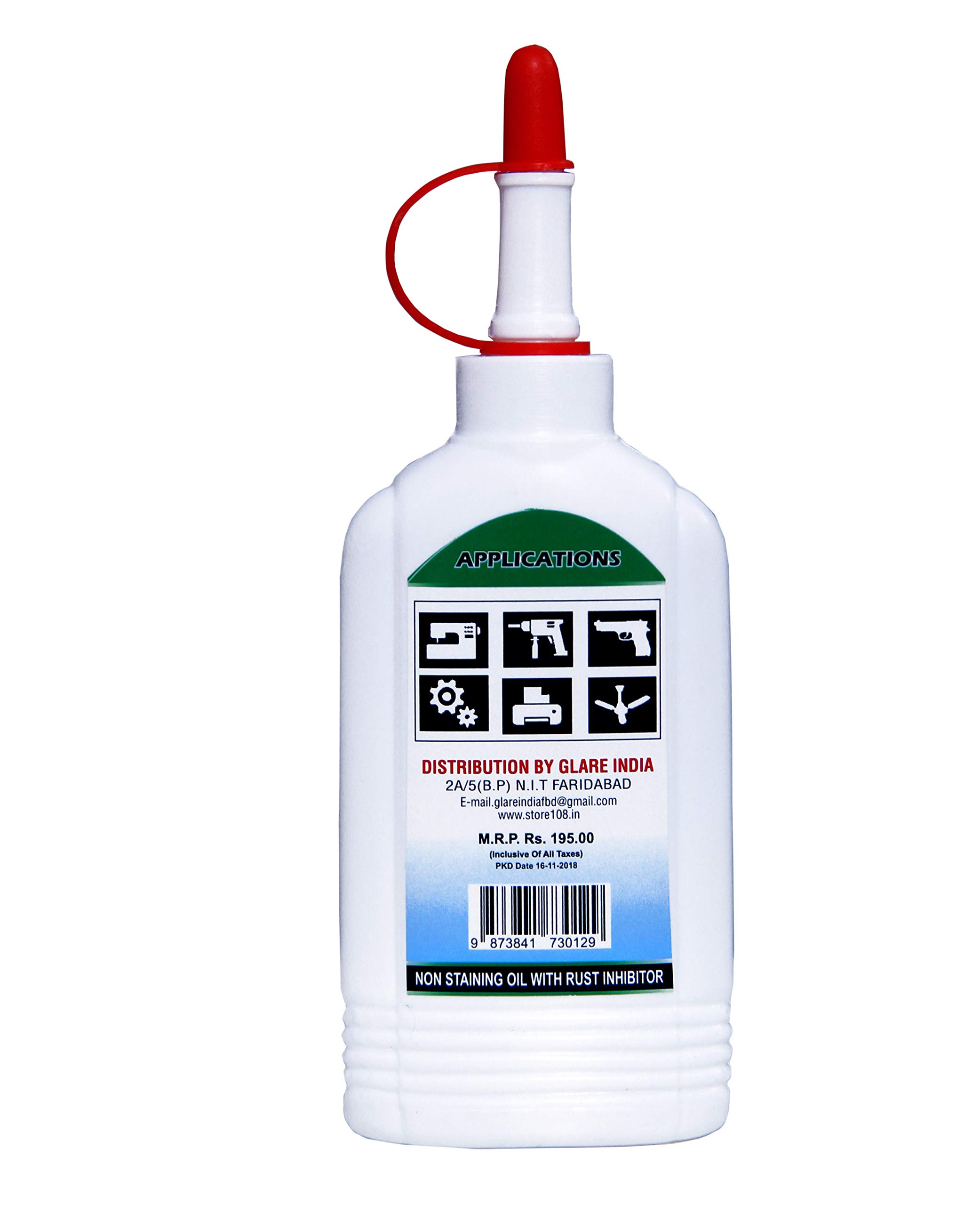 GLARE INDIA All Purpose Sewing Machine Water White Lubricant Oil with Easy Dispenser Bottle, 100 ml - Image 3