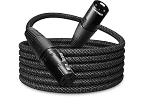WAPTRAX Câble de microphone XLR – Cordon audio équilibré de qualité professionnelle avec noyau en cuivre Hi-OFC, faible capacité, design durable MIL-Spec – Mâle vers femelle pour studio, mixeur, micro, 1,8 m