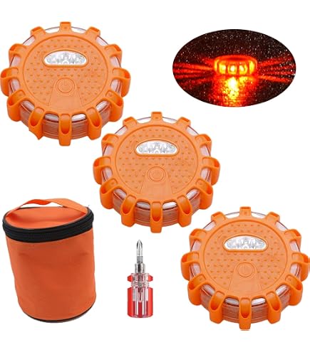 Gyrophare LED D'Avertissement - Base Magnétique - 9 Modes Clignotants - Pour Voiture, Camping, Urgence - Bleu