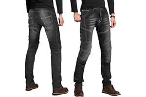 TSM-MOTO Pantalones Vaqueros de Moto de protección para Hombre con protección de Armadura, homologados CE EN 17092-3:2020