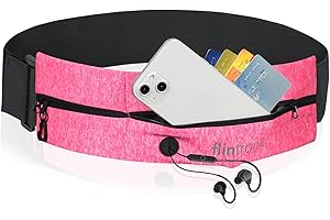 Flintronic Cinturón para Correr, Cinturón de Fitness con Correa Elástica Ajustable, Riñonera Running Reversible con 2 Bolsillos