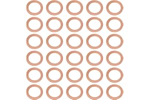 ANBOO 30 st. brickor koppar M14 x 20 x 1,5 oljeavtappningsplugg tätning, kopparringar sortimer, passande ringar kopparskivor