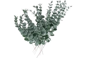 Gfamous Ramas de Eucalipto Artificial,10 Piezas Tallos Artificiales de Eucalipto, 38cm Gris Verde,Lleno de Vida, para Decoración De Fiestas, Bodas, Jardín, Hogar, Oficina,Arreglos Florales