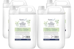 OCEAN FREE IPA Disinfectant Rubbing Isopropyl Alcohol - 5L Litre - Kills 99% Bacteria, Germs - Sanitiser Sanitizer (Pack of 4)