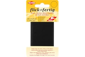 Kleiber 145 cm² Flick + Fertig Selbstklebendes Reparaturband aus Nylon, schwarz