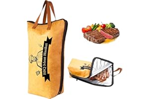 REWIAR BBQ Blanket for Resting Meat - Reusable Smoker Meat Resting Blanket Smoker Grilling Meat Insulated Resting Bag with Wide Mouth for Large Brisket Beef Turkey Pork (21in)