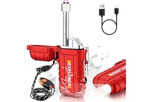 Bistfy Mechero Electrico con Linterna y 360° Flexible Cuello Encendedor Eléctrico USB Recargable, Tipo C Encendedor Barbacoa Cortaviento y Impermeable Plasma sin Llama para Vela Camping Estufa de Gas