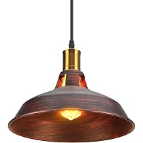 Vintage Pendelleuchte Mit Scheunenschirm – LED, Dimmbar, In Verschiedenen Metallfarben