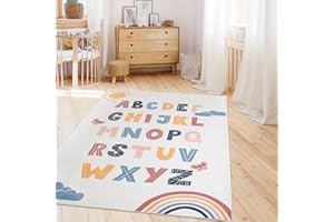 TT Home Kinderzimmerteppich Teppich Junge Mädchen Kinderteppich Baby Herzen Pastell, Farbe:Rosa Blau Gelb, Größe:140x200 cm