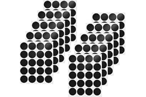 YIKIADA Czarne naklejki samoprzylepne 50 mm, winylowe, samoprzylepne, zdejmowane, okrągłe, wodoodporne, naklejki punktowe do biura, 200 sztuk