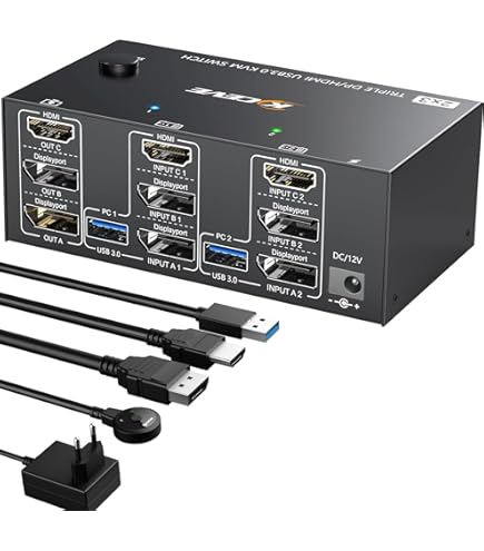 Commutateur USB-C 2 En 1 Ou 1 En 2 : Partagez Un écran Entre 2 PC Ou Envoyez L'image Sur 2 écrans - 8K@60Hz, 100W, 10Gbps