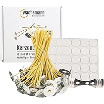 Stoppini Per Candele In Cera D'Api E Canapa - 100 Pezzi Ø 3mm X 21cm, Senza Paraffina, Con Punti Adesivi E Supporto - Foto 8