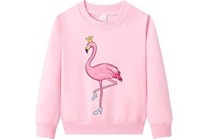 Dinopjs Pull pour fille, sweat-shirt fille, reine flamant rose, princesse lapin de Pâques, hérisson mignon, pingouins de Noël, t-shirt de sport chaud pour enfants de 2 à 9 ans
