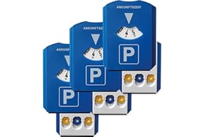 ATOTOP Prolac 3 x tarcza parkingowa do samochodów, z 3 wbudowanymi żetonami do wózka na zakupy i skrobaczką do lodu, zegar parkingowy z wytrzymałego tworzywa sztucznego