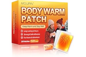 MQUPIN Heat Patches,10 Patches Disposable Body Warmer with Adhesive,Outdoor Air-Activated Heating Pads,for Back,Leg,Knee,Shoulder,Elbow,Ankle,Neck