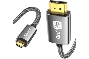 Silkland Micro HDMI auf HDMI Kabel 2M, 4K@60Hz, Ethernet, 3D, HDR und ARC, Micro HDMI Kabel Kompatibel mit GoPro Hero 9/8/7/6/5, Raspberry Pi 5/4, Sony Kamera A6300 A6400（Nicht Mini HDMI）