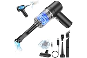 TENGWUDZ Handstaubsauger Kabellos 6000PA,Handstaubsauger Akku Stark mit LED Taschenlampe,Nass Trocken Wiederaufladbar 120W Kabellos Handsauger für Tastatursauger,PC,Haus,Bürogeräte