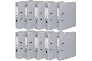 OFFICE CENTRE 10 x Grey A4 75mm Strong Premium Business Lever Arch Files Folders Metal Binder Bar Ring Document