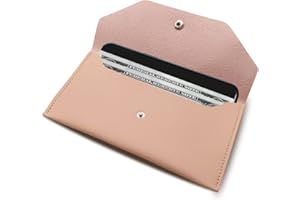 BLMHTWO Cash Wallet, Money Envelopes for Cash Pu Leather Cash Envelope Wallet Cash Men and Women Envelopes for Budgeting Reusable for Cash Check Billing(Pink)