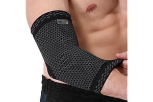 NEOtech Care Coudière en fibre de bambou - Matériau léger, élastique, flexible et respirant - Compression médium - Protège-coude pour sport (Noire, Taille M, 1 Unité)