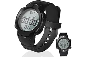 QKHCABLE Digital Referee Watch Waterproof Stopwatch - Sports Match Official Soccer Game Timer for Coaches, Big Face Military Wrist Watch with LED Backlight for Running Training