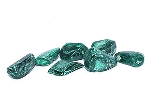 JET INTERNATIONAL Jet New Authentic Crystal Tumbled Stone (ONE Piece) Attractive Genuine Approx 20-30 Grams Energized Stones (Malachite)