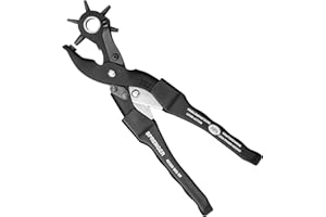 HERM SPRENGER Sprenger Power Szczypce Do Otworów W Skórze - Rewolucyjne Z Przełożeniem Dźwigni, 70% Oszczędności Siły, Profesjonalne Do Paska Z Wymiennymi Rozmiarami 2 mm - 4,5