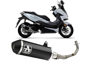 arrow 53541ann, silencieux avec collecteur, système complet approuve open urban aluminium noir, embout en aluminium noir, compatible avec moto honda forza 125 2021 2022 2023 mototopgun