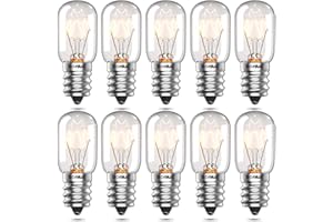 Bonlux Lot de 10 ampoules de sel E14 16 W pour réfrigérateur - Haute température - 300 ° - Intensité variable - E14 SES - Petit culot à vis Edison - Ampoules pygmées T22 pour appareils électroménagers