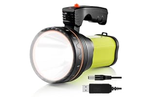 AF-WAN Lampe de Poche Lampe Torche Rechargeable 6000 lumens Puissante Portable Lampe Super lumineuse 9000 mAh Projecteur LED Rechargeable Pour Randonnée Camping