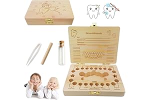 Sunshine smile Zahnbox Holz Milchzähne Box,Milchzahndose Holz,Zahnbox für Milchzähne,Zahnbox Zahndose,Zahnbox aus Holz,Milchzähne Box,Jungen Souvenir Box, Aufbewahrungsbox für Baby Zähne