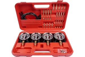 Roter 4-Vergaser-Synchronisationstester, für Autos und Motorräder, Vergaser-Synchronisation, Motoreinstellung GLOSSY AUTO PARTS