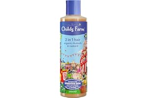‎CHILDS FARM Childs Farm 2-in-1 Shampoo und Spülung für Kinder, 250 ml, Rhabarber und Pudding, reinigt und pflegt, geeignet für trockene, empfindliche und zu Ekzemen neigende Haut und Kopfhaut