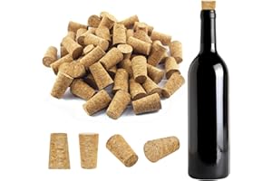 Scettar 60 Pcs Natural Tapered Cork Stopper, Replacement Corks for Wine, Liquor, Beer Bottles, Conical Wooden Corks