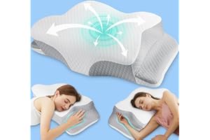 Hydomi Cervical Memory Foam Pillow for Neck and Shoulder Pain-Adjustable Orthopedic Pillow with Armrest Design-Ergonomic Bed Pillow with Washable Cover for Side, Back & Stomach Sleep