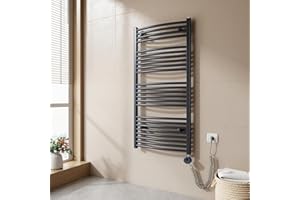 EMKE Radiador Toallero Eléctrico para Baño,120 x 60 cm, Secatoallas eléctrico con termostato, 600 vatios (Antracita),Toallero Electrico Baño