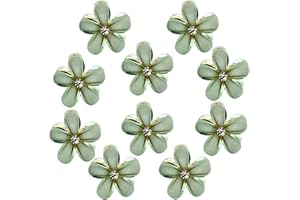 PAITOK Ensemble de mini pinces à cheveux en forme de fleur, pinces à cheveux antidérapantes pour filles femmes,quotidien,fête,mariage,accessoires de coiffure (10 pièces, vert)