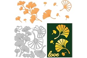 GLOBLELAND Feuilles Matrice de Découpe Feuille de Ginkgo Modèles de Coupe en Métal Pochoirs Ensemble de Matrices de Coupe Matrices en Métal pour Scrapbooking et Carte