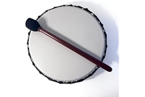 THORNESS Mittlere 30 cm schamanische vegane Trommel mit Holzschlägel, Perkussionsinstrument mit tiefem Resonanzton