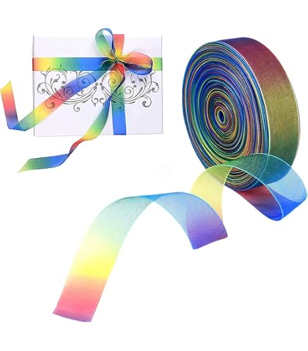 20 M X 10 Mm Dekoband Rainbow Regenbogen LGBTQ Mit 6 Farben Schleifeband Gestreift Geschenkband Liebe Frieden Stolz Toleranz Symbol Flagge Deko Band Doppelseitig Zum Dekorieren Nähen Verpacken