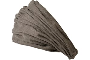 CHARM Wide ORGANIC Cotton Bandana Headband - Womens Mens bandana headbands Headwrap Elastic Head Bands Brown L