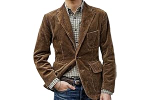 BBauer Chaqueta/Chaleco De Pana Para Hombre Trendy Retro Multi Pocket Design Chaqueta De Botonadura Sencilla Chaqueta De Negocios Abrigo