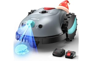 YARDCARE V100 Robot Cortacesped sin Cable Perimetral, con Cámara, Sistema de Evitación de Obstáculos, Navegación Visual, 4 Ah Batería, Cortacésped Robótico con Cuchillas de Repuesto y Corte en Espiral