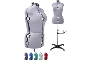 Beyond Your Thoughts Female Adjustable Mannequin Dummy Dress Form with 13 Dials for Sewing Dressmaking Tailors Mannequin Display Costume Grey for 14-20